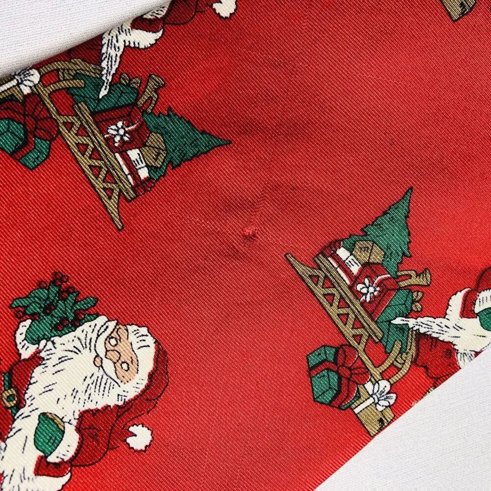 Wembley Red Silk Santa Christmas Holiday Necktie